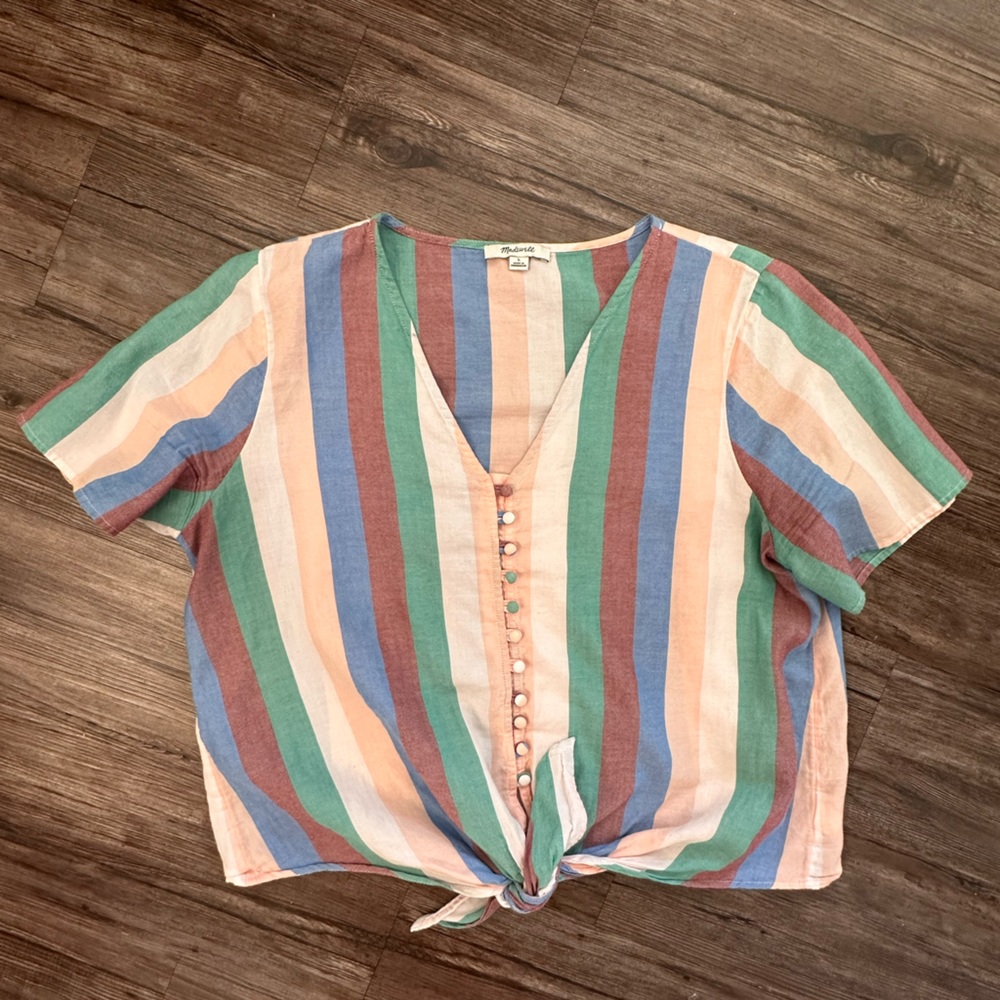 Madewell Stripe tied top